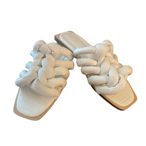 Circus NY Sam Edelman Ida Padded Braided Slide Sandals - White Size 7